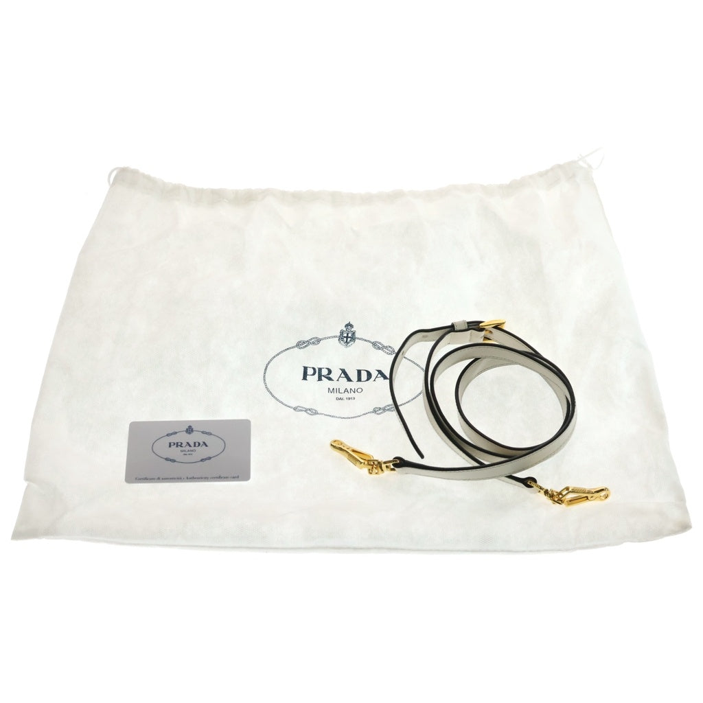 PRADA(プラダ) サフィアーノ 2WAYハンドバッグ ショルダーバッグ ホワイト レザー BN2316 ゴールド金具 レディース