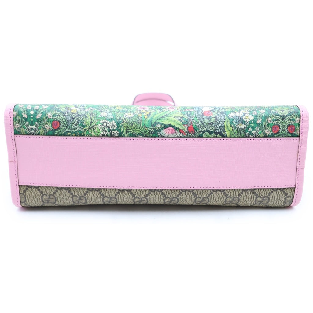 GUCCI(グッチ) GGスプリーム ヒグチユウコ チルドレンズ 2wayハンドバッグ ショルダーバッグ ベージュ×ピンク PVCレザー 630542 シルバー金具 レディース