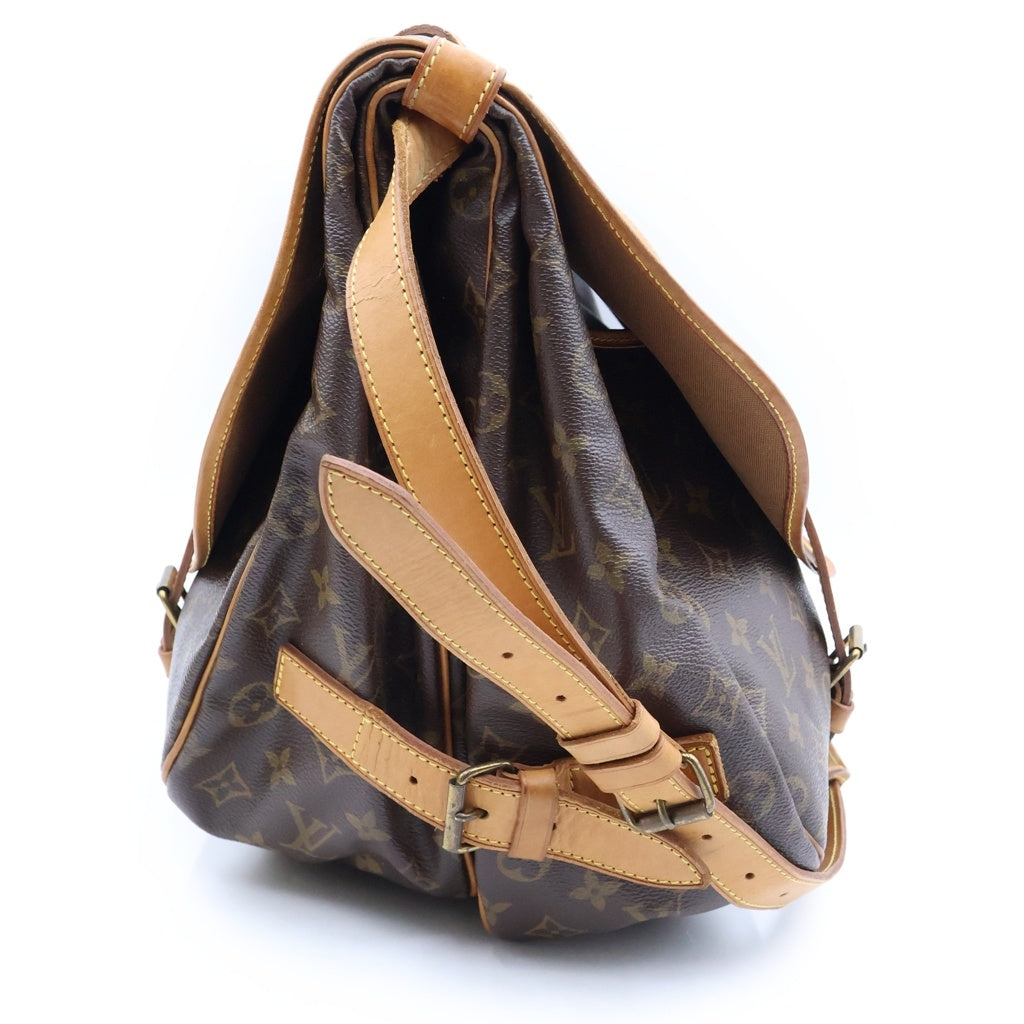 LOUIS VUITTON(ルイヴィトン) モノグラム ソミュール43 ショルダーバッグ ブラウン レザー M42252 ゴールド金具