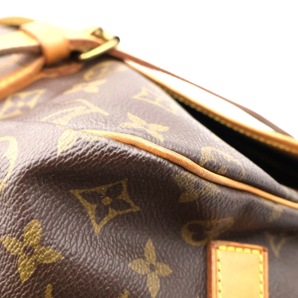 LOUIS VUITTON(ルイヴィトン) モノグラム ソミュール43 ショルダーバッグ ブラウン レザー M42252 ゴールド金具