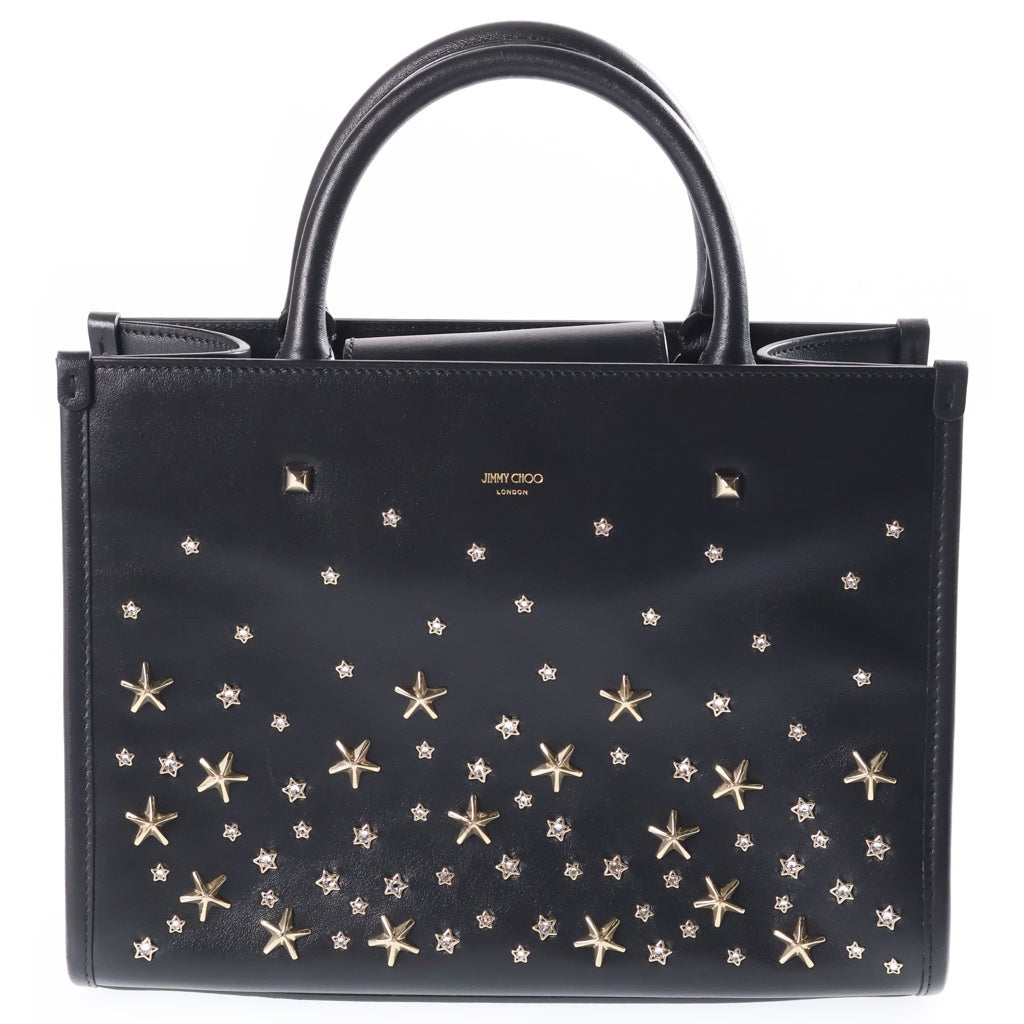 JIMMY CHOO(ジミーチュウ) アベニュー S トートバッグ スタッズ レザー ブラック レディース