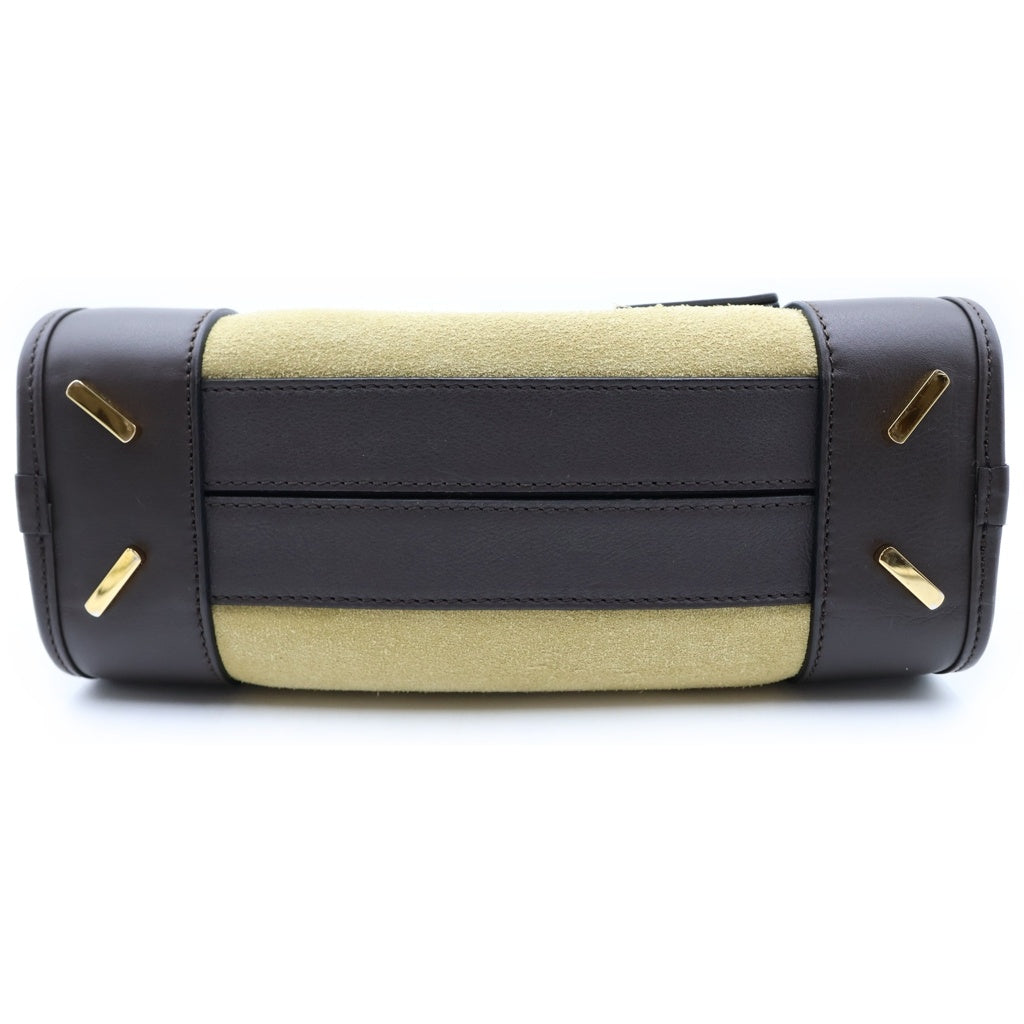 LOEWE(ロエベ) アマソナ23 2wayショルダーバッグ ハンドバッグ ベージュ×ブラウン レザー×スエード ゴールド金具 レディース