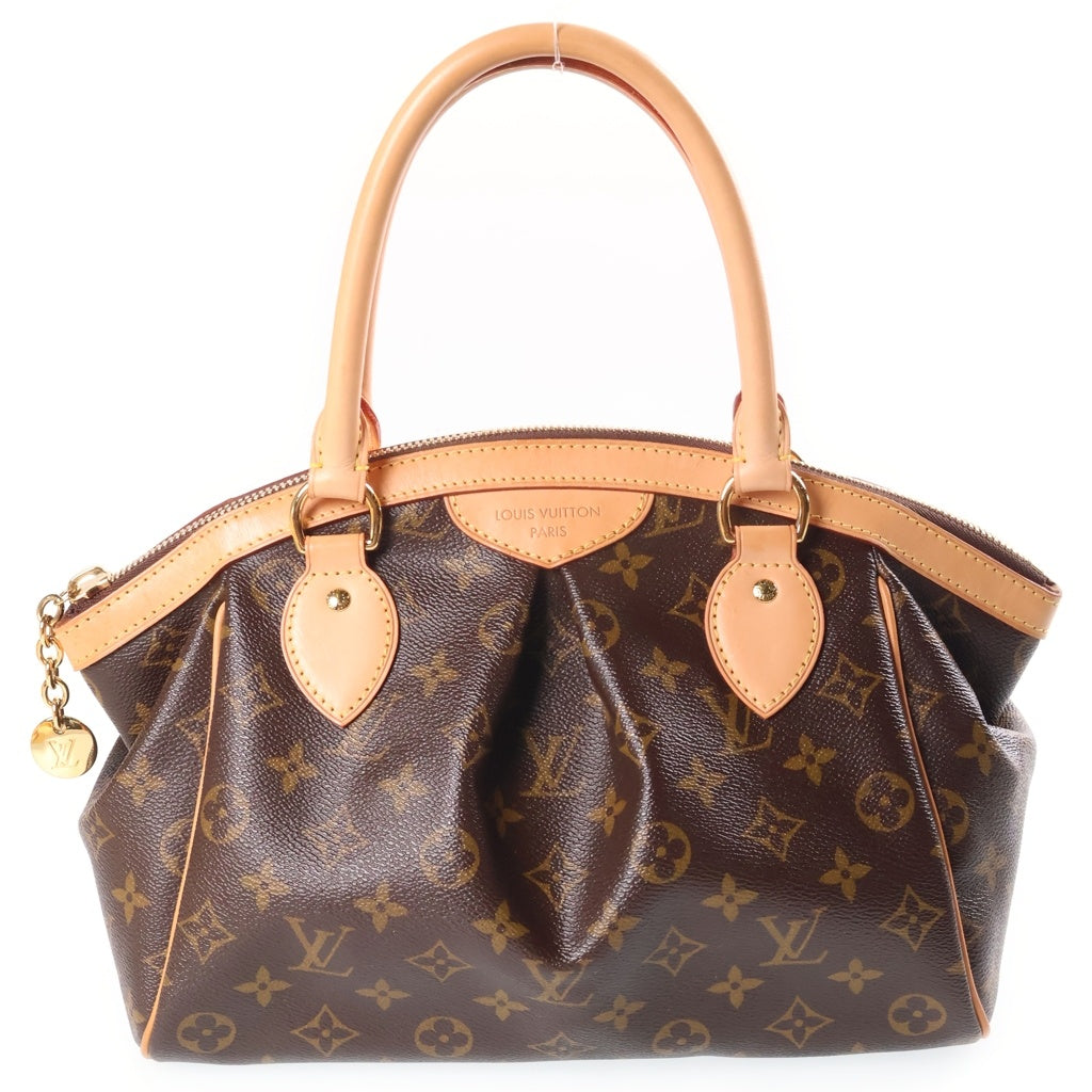 LOUIS VUITTON(ルイヴィトン) モノグラム ティボリPM ハンドバッグ ブラウン レザー×PVC M40143 ゴールド金具 レディース