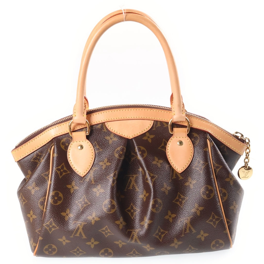LOUIS VUITTON(ルイヴィトン) モノグラム ティボリPM ハンドバッグ ブラウン レザー×PVC M40143 ゴールド金具 レディース