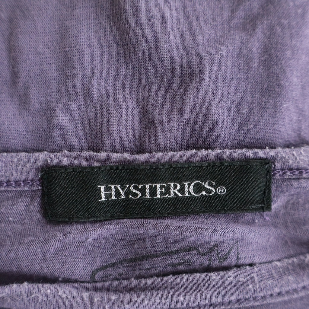HYSTERIC GLAMOUR(ヒステリックグラマー) クルーネック プリント Tシャツ パープル コットン レディース