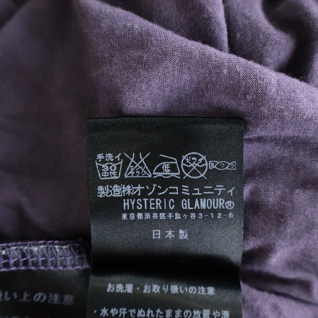 HYSTERIC GLAMOUR(ヒステリックグラマー) クルーネック プリント Tシャツ パープル コットン レディース