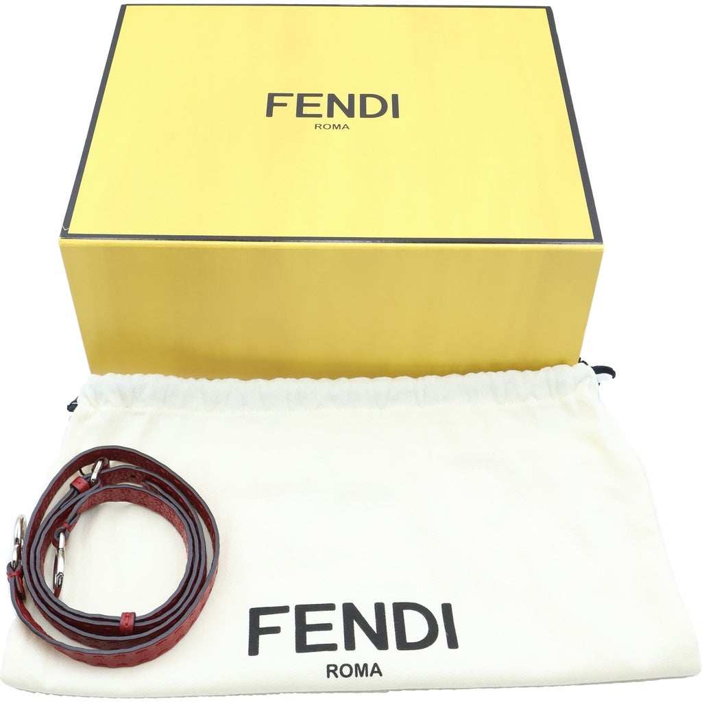 FENDI(フェンディ) ピーカブー ミニ セレリア レザー 2WAY ハンド ショルダーバッグ シルバー金具 レッド 8BN244 レディース