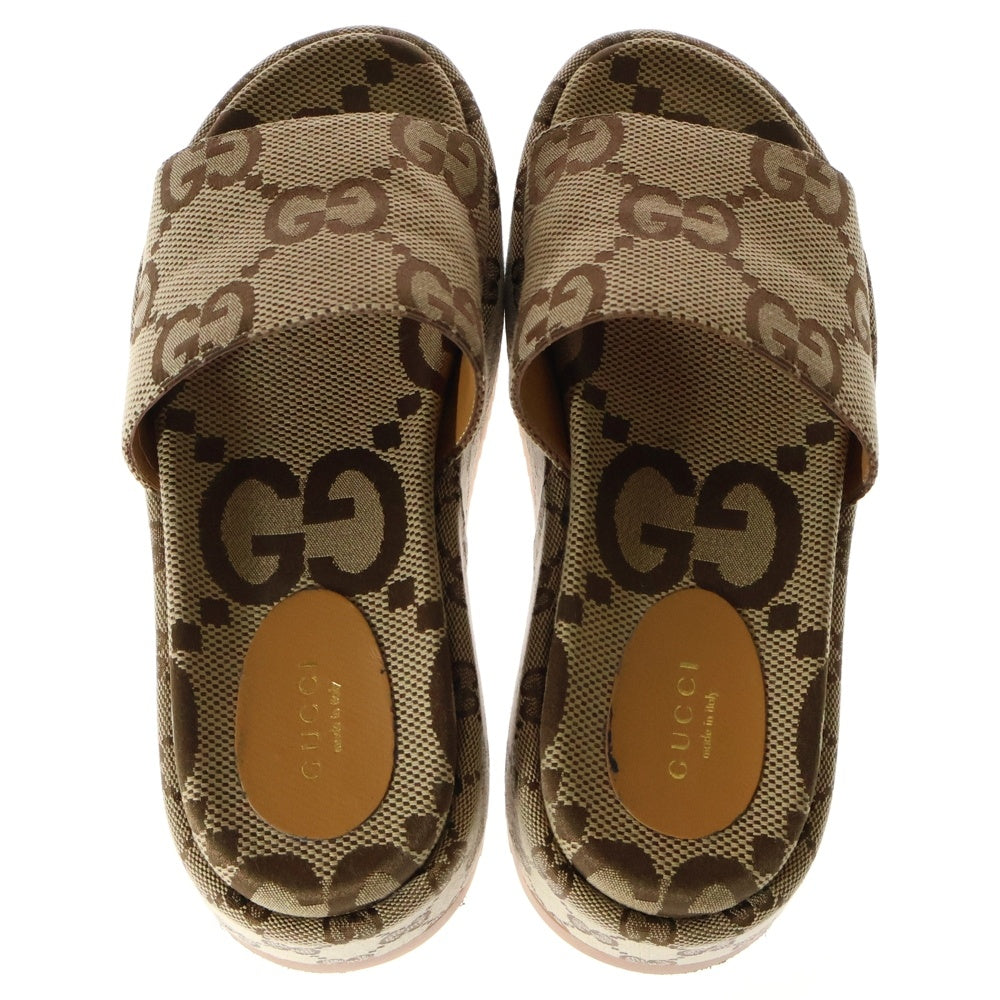 GUCCI(グッチ) プラットフォーム スライド サンダル ブラウン 623212 サイズ38