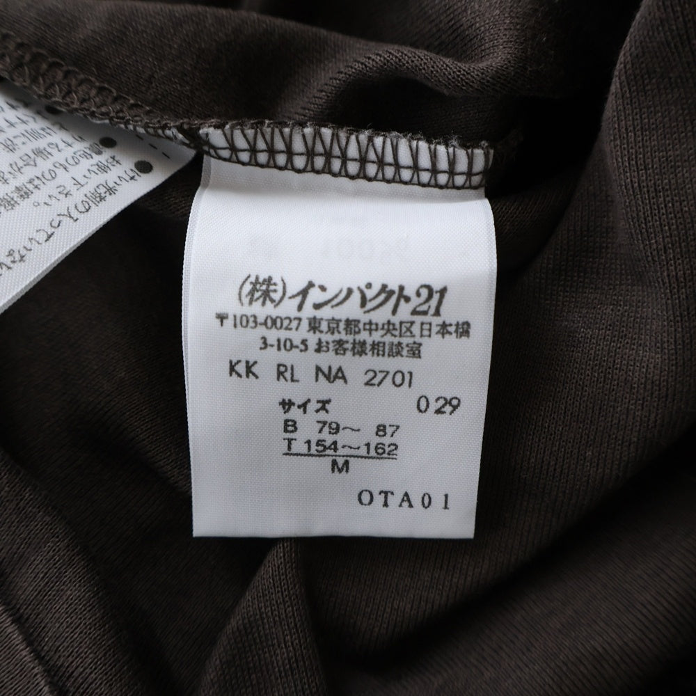 RALPH LAUREN(ラルフローレン) エンブレム ロゴプリント クルーネック 半袖Tシャツ カットソー ブラウン レディース