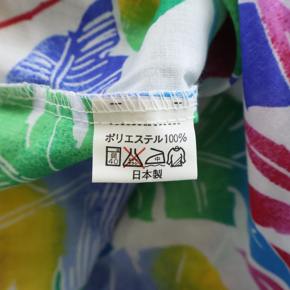 NO BRAND(ノーブランド) かりゆしウェア SAKUGAWAYA 総柄プリント アロハ ハワイアン オープンカラー 半袖シャツ マルチカラー ブルー L