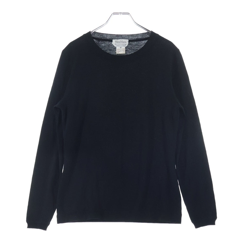 Max Mara(マックスマーラ) ウール クルーネック プルオーバー 長袖ニット セーター ブラック レディース M