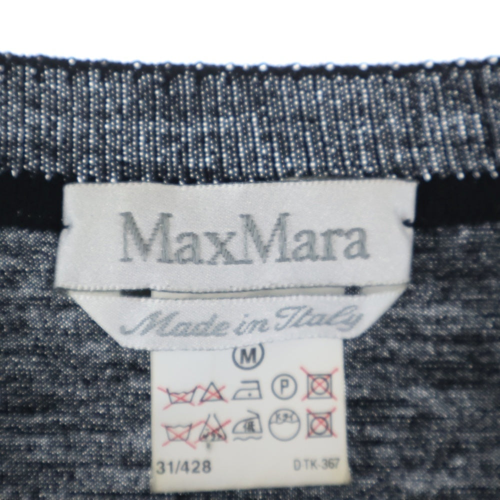 Max Mara(マックスマーラ) ウール クルーネック プルオーバー 長袖ニット セーター ブラック レディース M