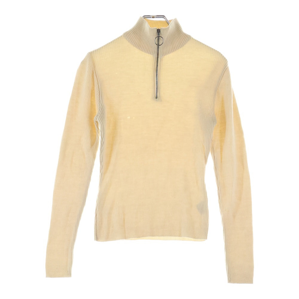 Max Mara(マックスマーラ) ハーフジップ ウール リブ ハイネック 長袖ニット セーター アイボリー レディース