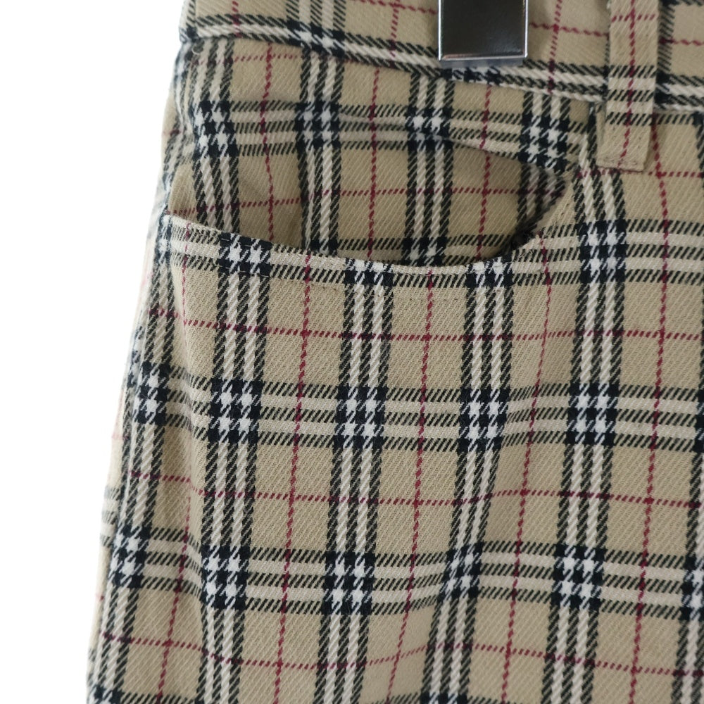 BURBERRY LONDON(バーバリーロンドン) ノバチェック総柄 テーパードパンツ ベージュ レディース 36