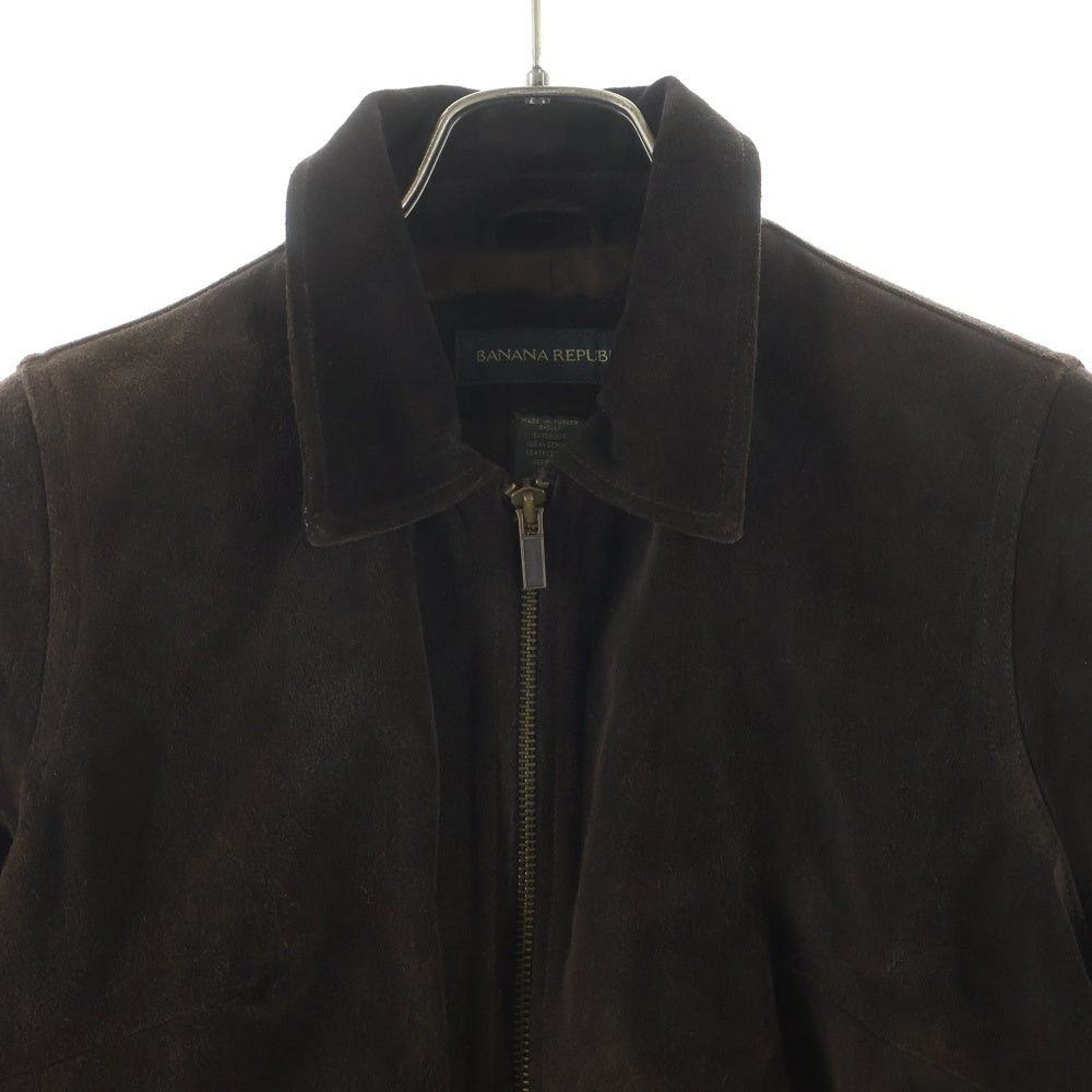 BANANA REPUBLIC(バナナリパブリック) スエードレザー ジップアップ ジャケット ブルゾン ブラウン レディース XS