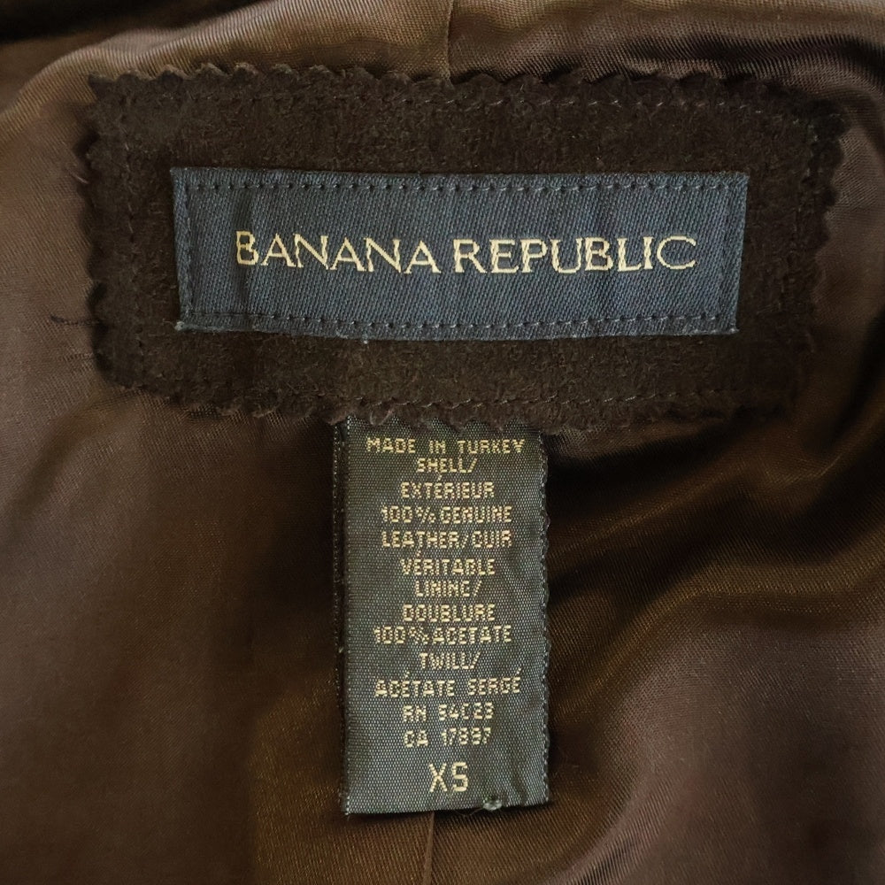 BANANA REPUBLIC(バナナリパブリック) スエードレザー ジップアップ ジャケット ブルゾン ブラウン レディース XS