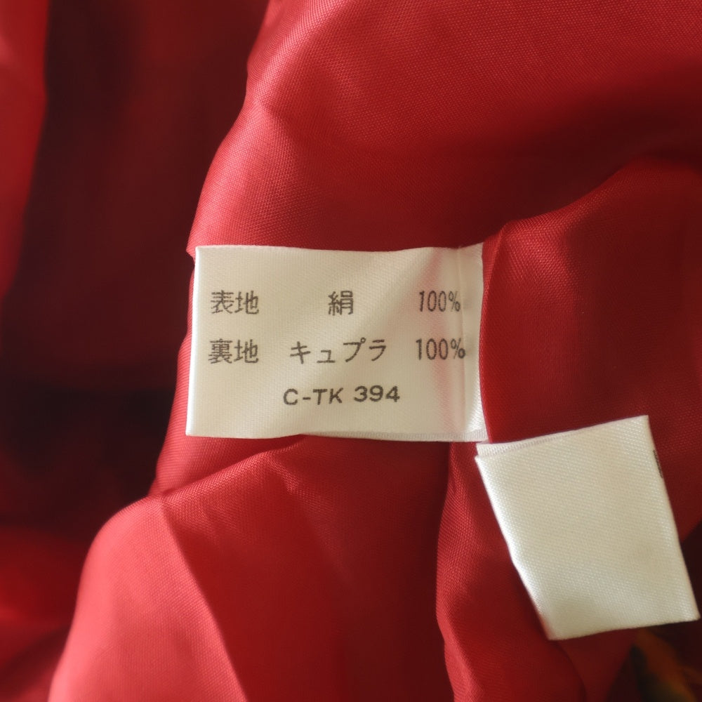 HANAE MORI(ハナエモリ) PARIS ハナエ モリ トウガラシ総柄プリント 長袖ロングワンピース レッド レディース 7 ベルト