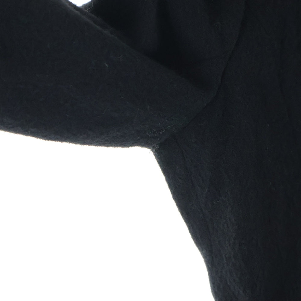 NO BRAND(ノーブランド) magniFico luna マニフィコルーナ 裾デザイン ウール スタンドカラー コート ブラック/ブルー レディース