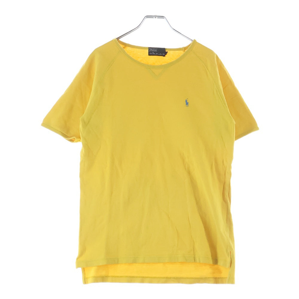 POLO RALPH LAUREN(ポロラルフローレン) ワンポイントロゴ刺繍 クルーネック ラグランスリーブ 半袖Tシャツ カットソー イエロー M