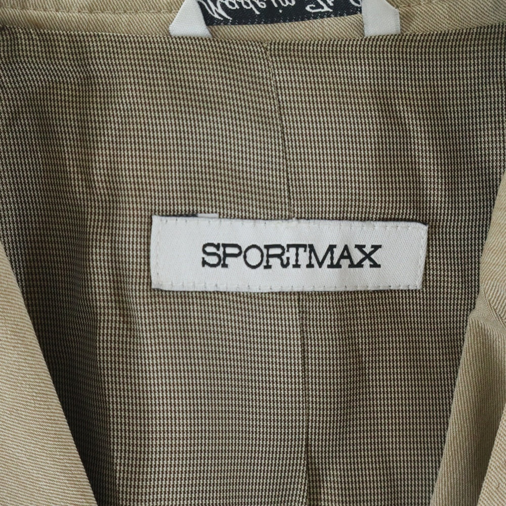 Max Mara(マックスマーラ) セット ナイロン混ウール ノーカラー3B テーラードジャケット テーラードカラー 5B ベスト ベージュ レディース 36