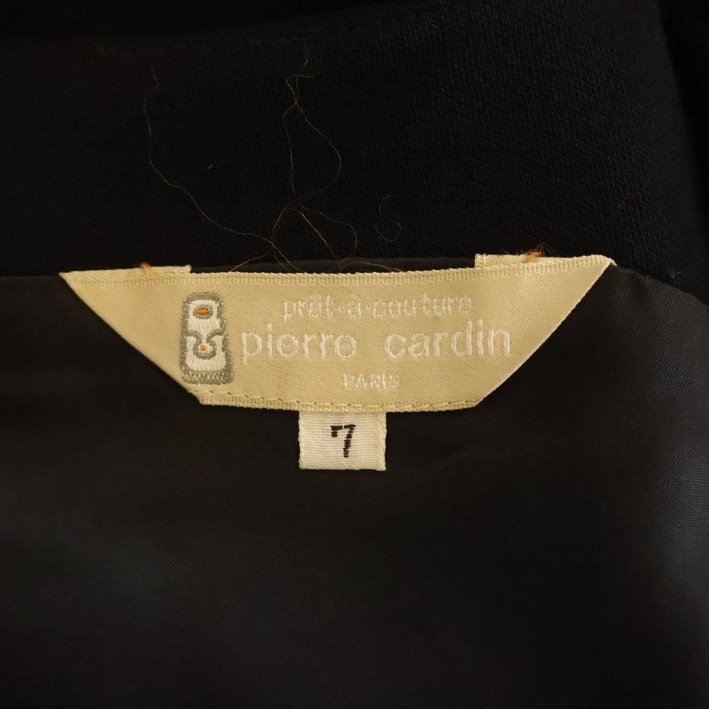 Pierre Cardin(ピエールカルダン) ウール ノーカラー ノースリーブ タイト ロング ワンピース ドレス ブラック レディース 7