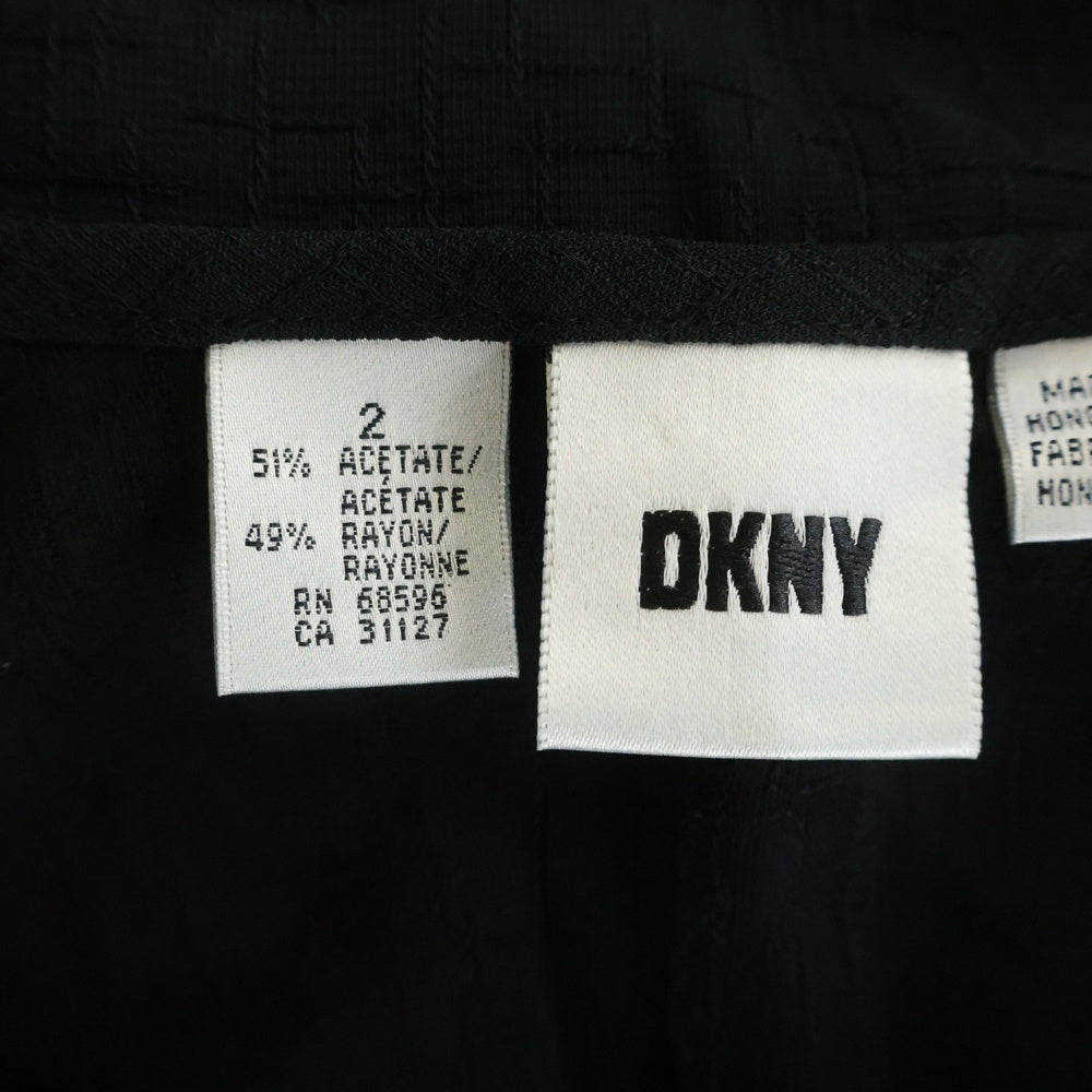 DKNY(ダナキャラン) アセテート レーヨン ノースリーブ キャミソールワンピース ブラック レディース 2