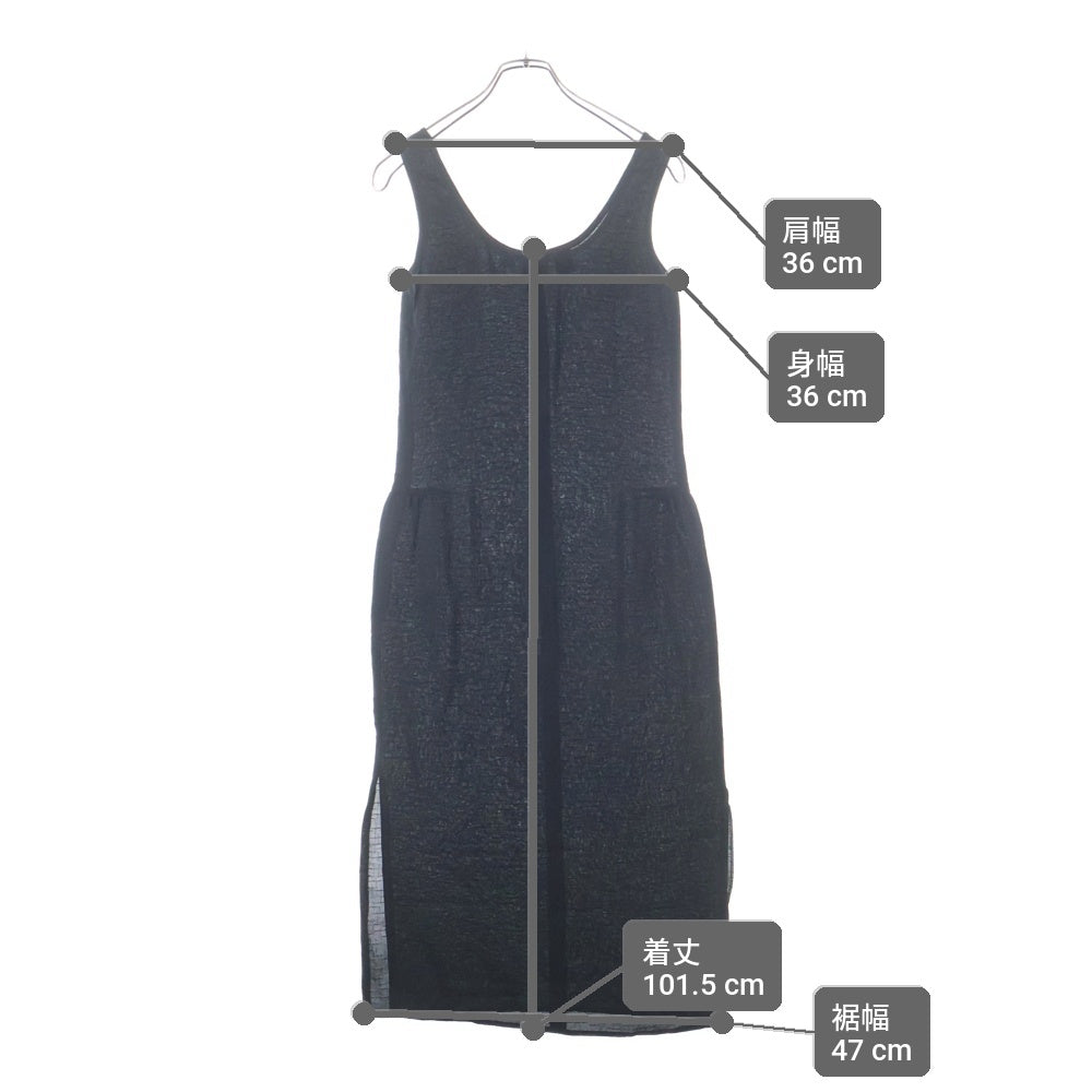 DKNY(ダナキャラン) アセテート レーヨン ノースリーブ キャミソールワンピース ブラック レディース 2