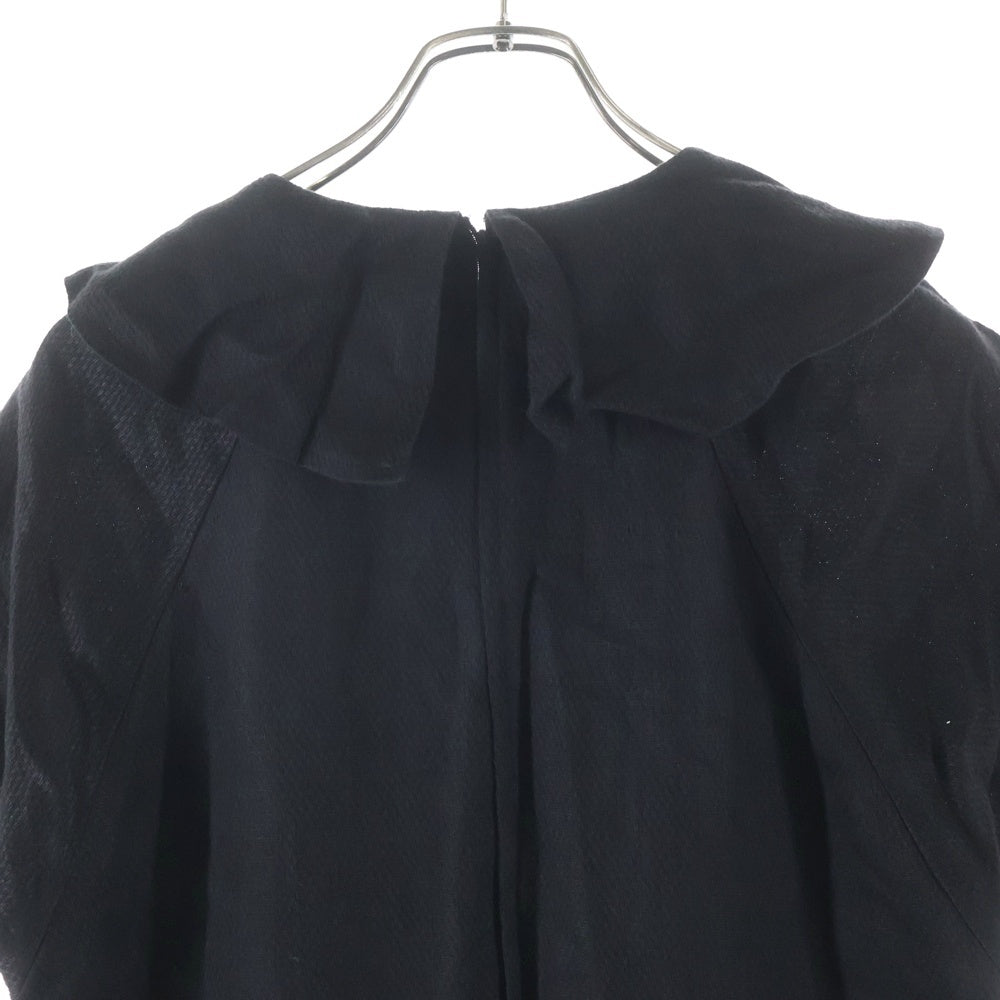Pierre Cardin(ピエールカルダン) 襟付き ラグランスリーブ 半袖 ミディアムワンピース ブラック レディース 9