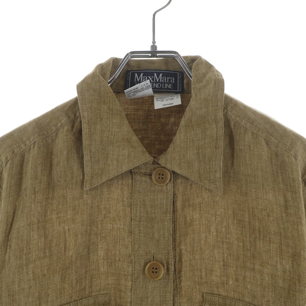 Weekend Max Mara(ウィークエンド マックスマーラ) リネン 半袖 ロング シャツワンピース ベージュ レディース 36