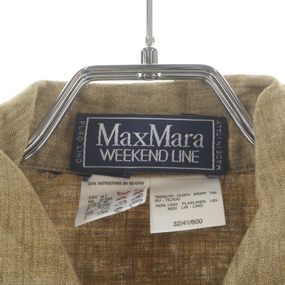 Weekend Max Mara(ウィークエンド マックスマーラ) リネン 半袖 ロング シャツワンピース ベージュ レディース 36