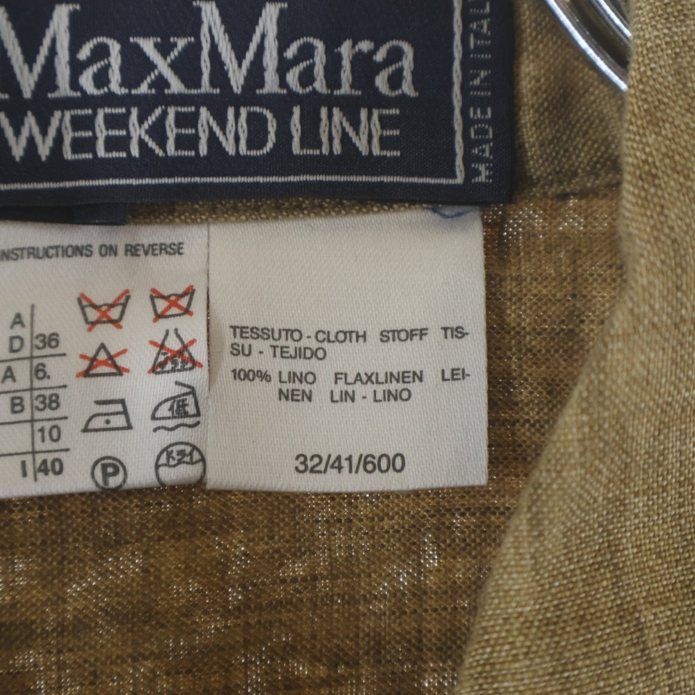 Weekend Max Mara(ウィークエンド マックスマーラ) リネン 半袖 ロング シャツワンピース ベージュ レディース 36