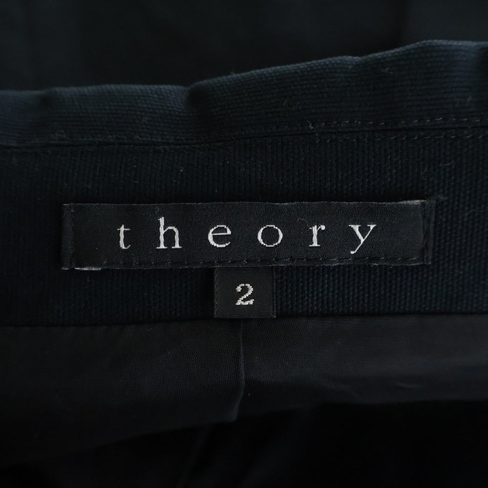 theory(セオリー) コットン 2B ピークドラペル テーラードジャケット ネイビー レディース 2