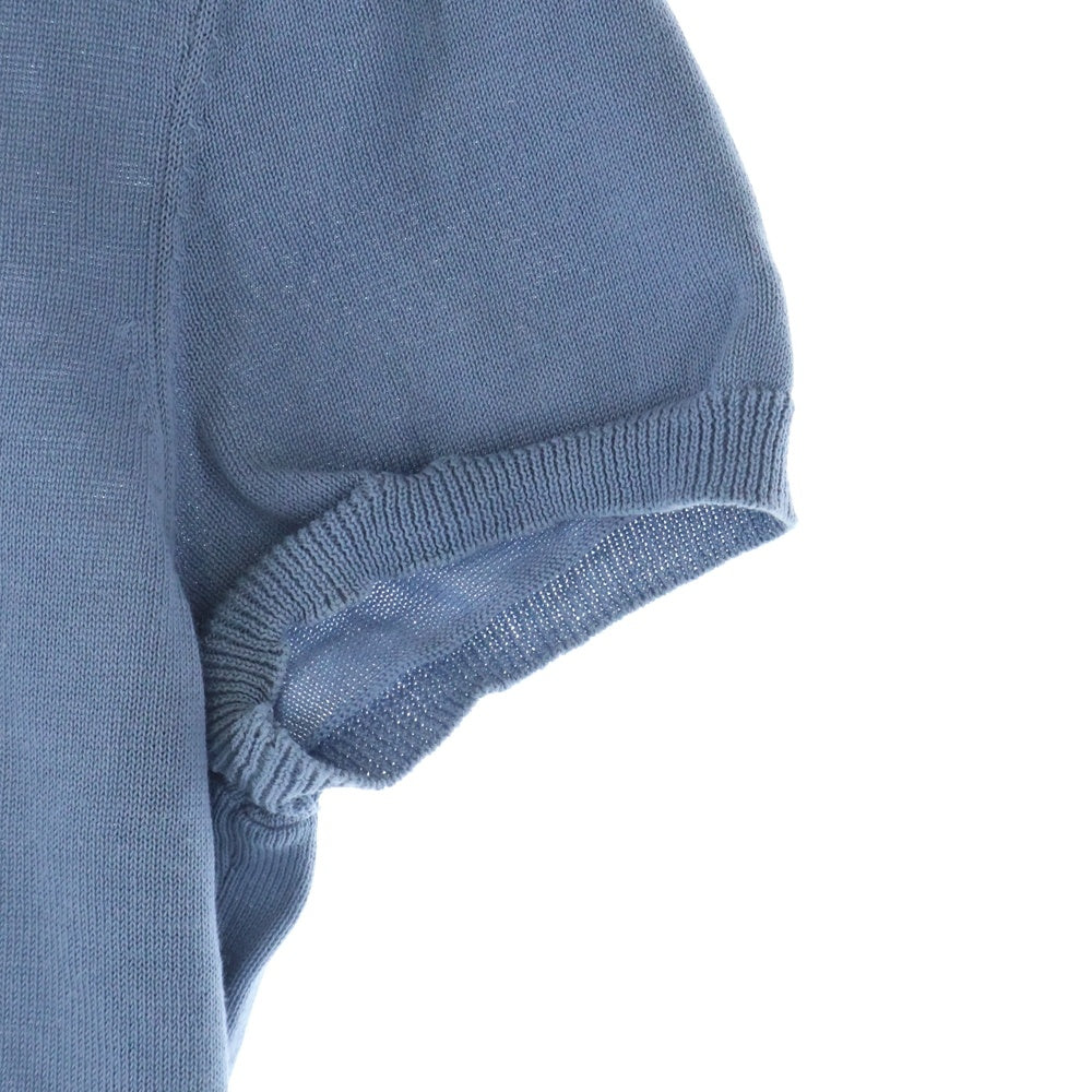 RALPH LAUREN(ラルフローレン) コットン クルーネック 半袖ニット カットソー ライトブルー レディース M