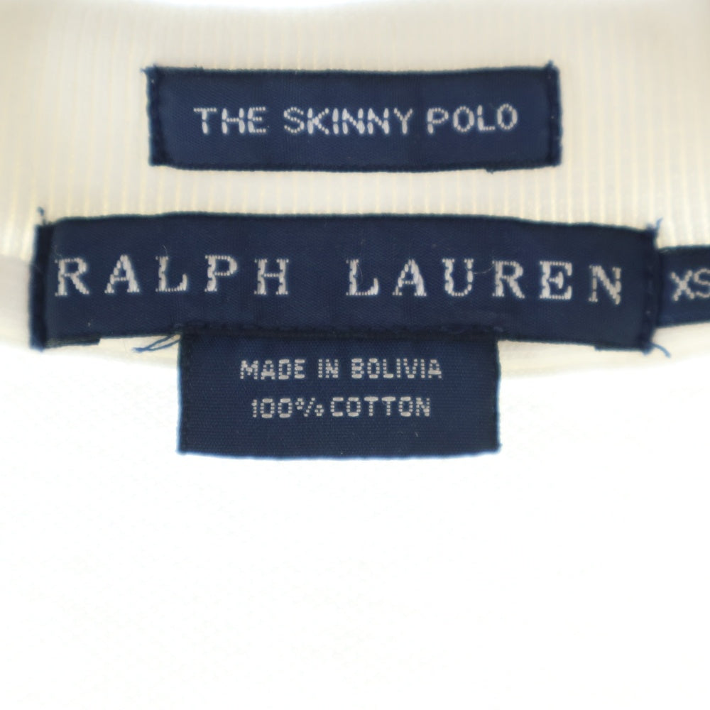 RALPH LAUREN(ラルフローレン) ワンポイントロゴ刺繍 半袖ポロシャツ ホワイト XS