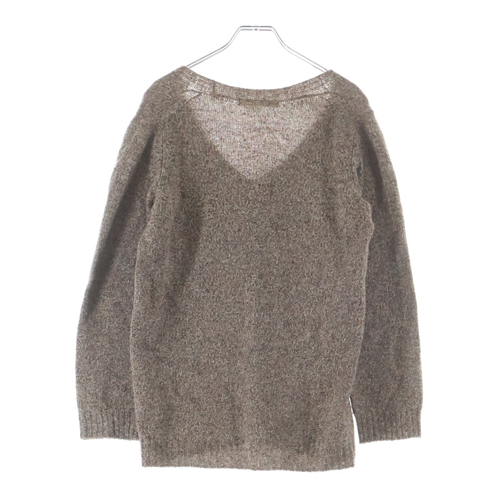 UNITED ARROWS green label relaxing(グリーンレーベル リラクシング) ウール ラメ ニット Vネック プルオーバー 長袖ニット セーター ブラウン レディース 38