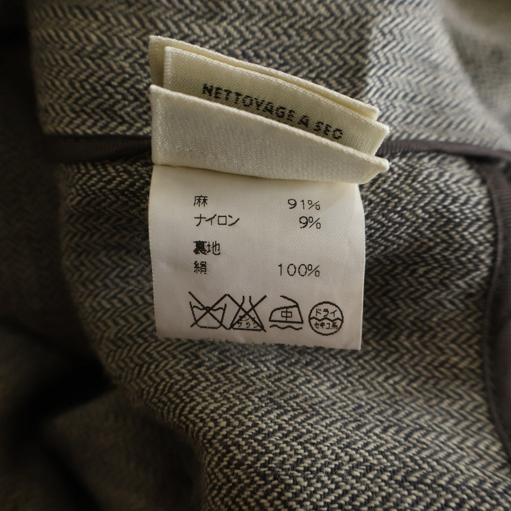 HERMES(エルメス) マルジェラ期 ノーカラー テーラード ジャケット グレー レディース