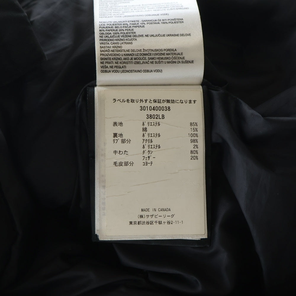 CANADA GOOSE(カナダグース) SHELBURNE シェルバーン ファーフーデッド ダウンジャケット ブラック 3802LA レディース