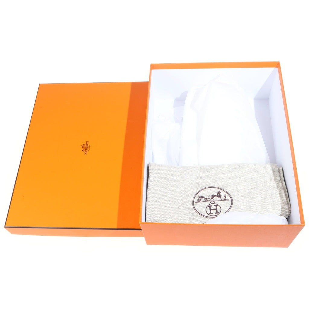 HERMES(エルメス) フォック60 Hロゴ レザー ヒール ローファー シューズ シルバー金具 ブラック レディース 箱