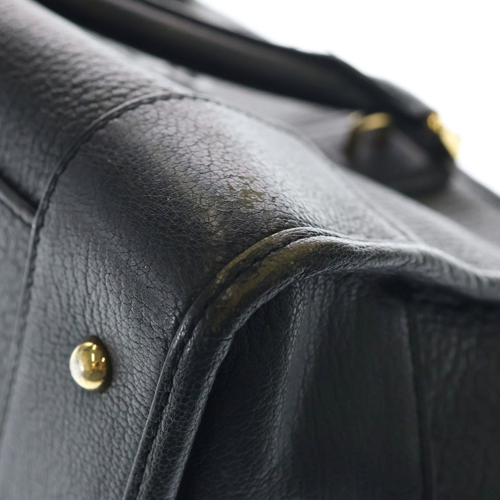 LOEWE(ロエベ) アマソナ28 アナグラムロゴ レザー ハンドバッグ ゴールド金具 ブラック 箱/袋 レディース