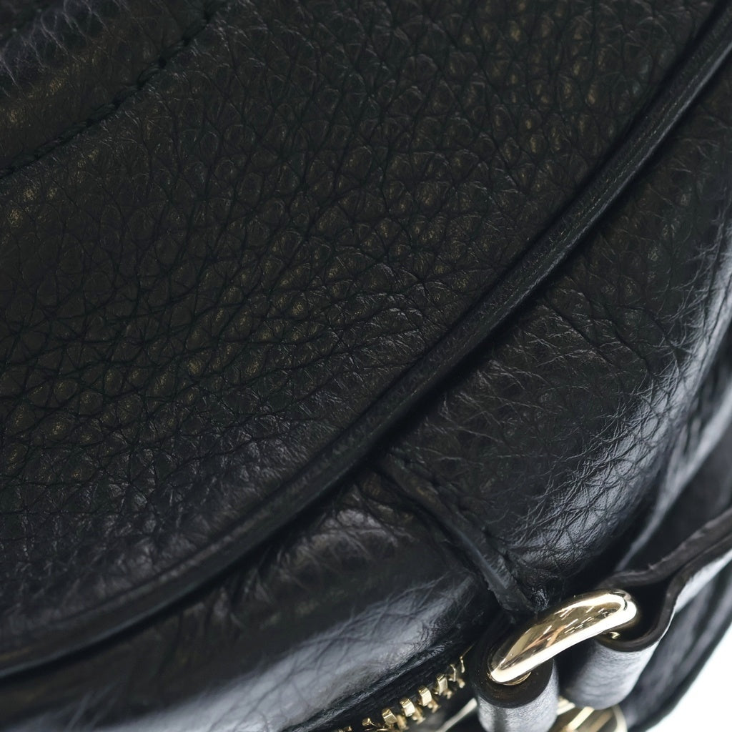 GUCCI(グッチ) ソーホー スモールディスコ レザー ショルダーバッグ ゴールド金具 ブラック 308364 308364 レディース
