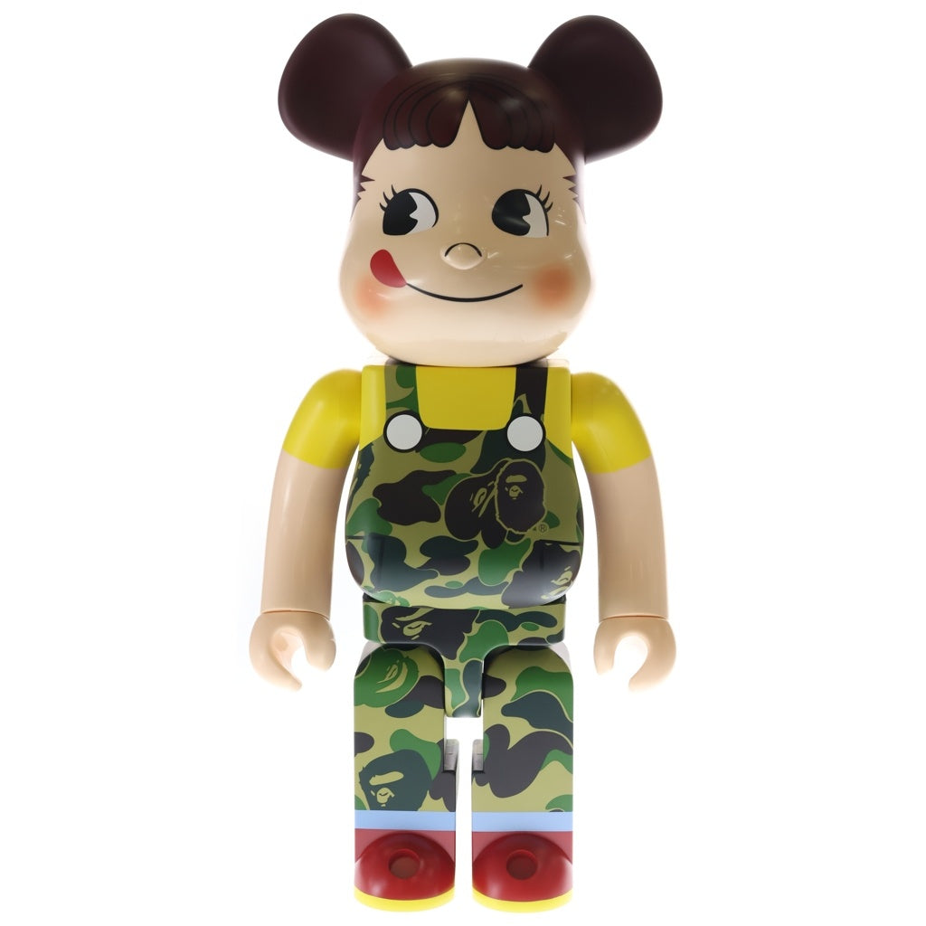 BE@RBRICK(ベアブリック) ×BAPE ×FUJIYA ABC CAMO PEKO GREEN べイプ 不二家 ペコちゃん カモ柄 ベアブリック 1000% フィギュア グリーン/カーキ 箱