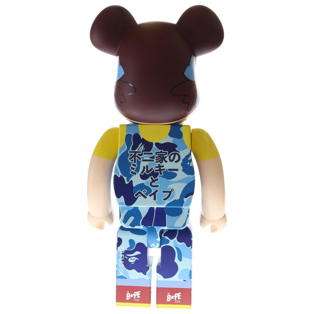 BE@RBRICK(ベアブリック) ×BAPE ×FUJIYA ABC CAMO PEKO BLUEべイプ 不二家 ペコちゃん カモ柄 ベアブリック 1000% フィギュア ブルー 箱