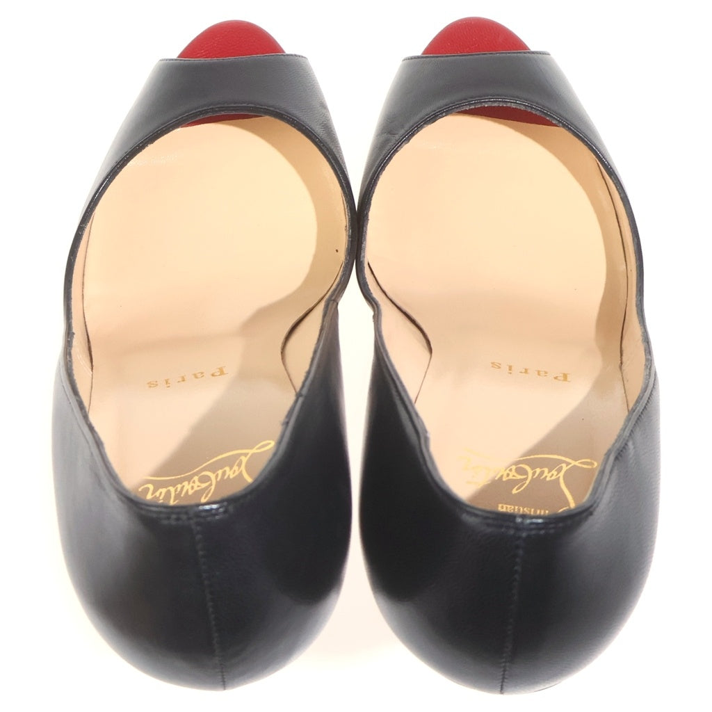 CHRISTIAN LOUBOUTIN(クリスチャンルブタン) ■クリスチャンルブタン レザーピープトゥパンプス 39.5 ブラック×レッド レディース
