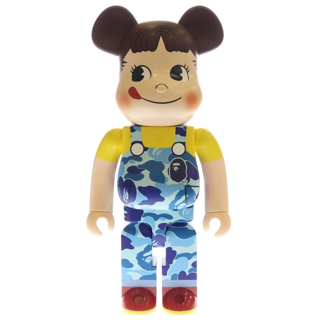 BE@RBRICK(ベアブリック) ×BAPE ×不二家 ABC CAMO PEKO BLUE ベイプ ペコちゃん カモフラ柄 ベアブリック 1000% フィギュア 人形 ブルー