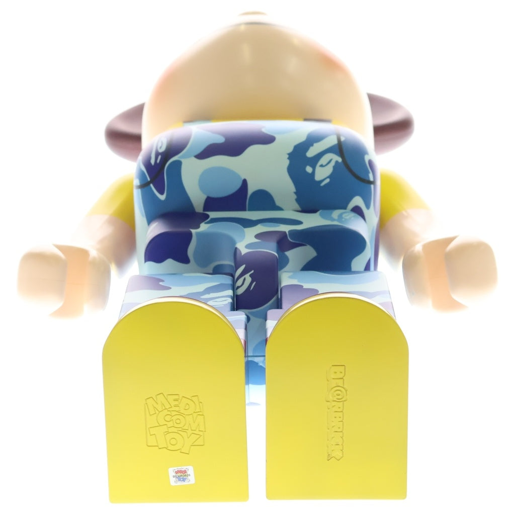 BE@RBRICK(ベアブリック) ×BAPE ×不二家 ABC CAMO PEKO BLUE ベイプ ペコちゃん カモフラ柄 ベアブリック 1000% フィギュア 人形 ブルー