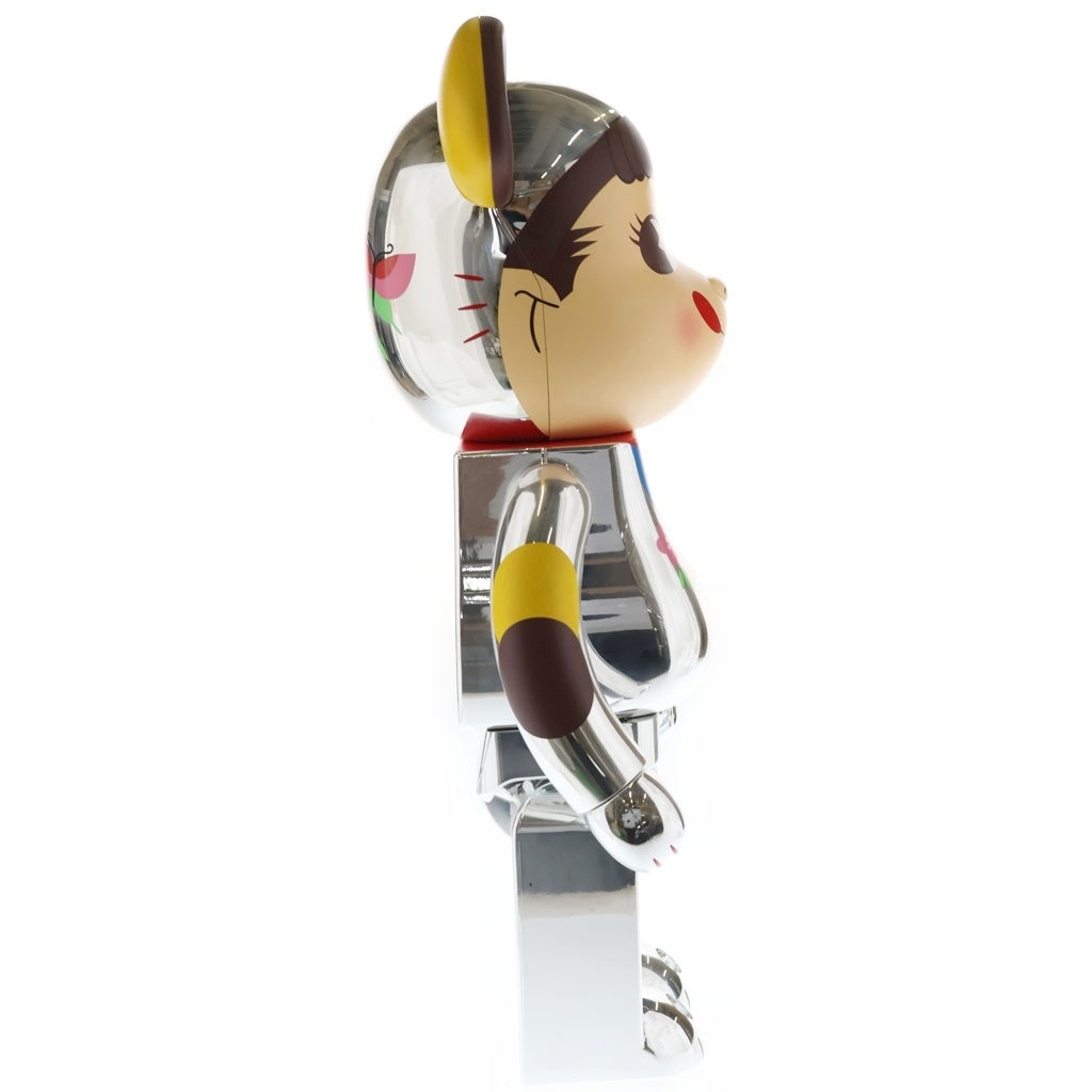 BE@RBRICK(ベアブリック) ×不二家 ペコちゃん 招き猫 福銀メッキ 1000% フィギュア 人形 シルバー