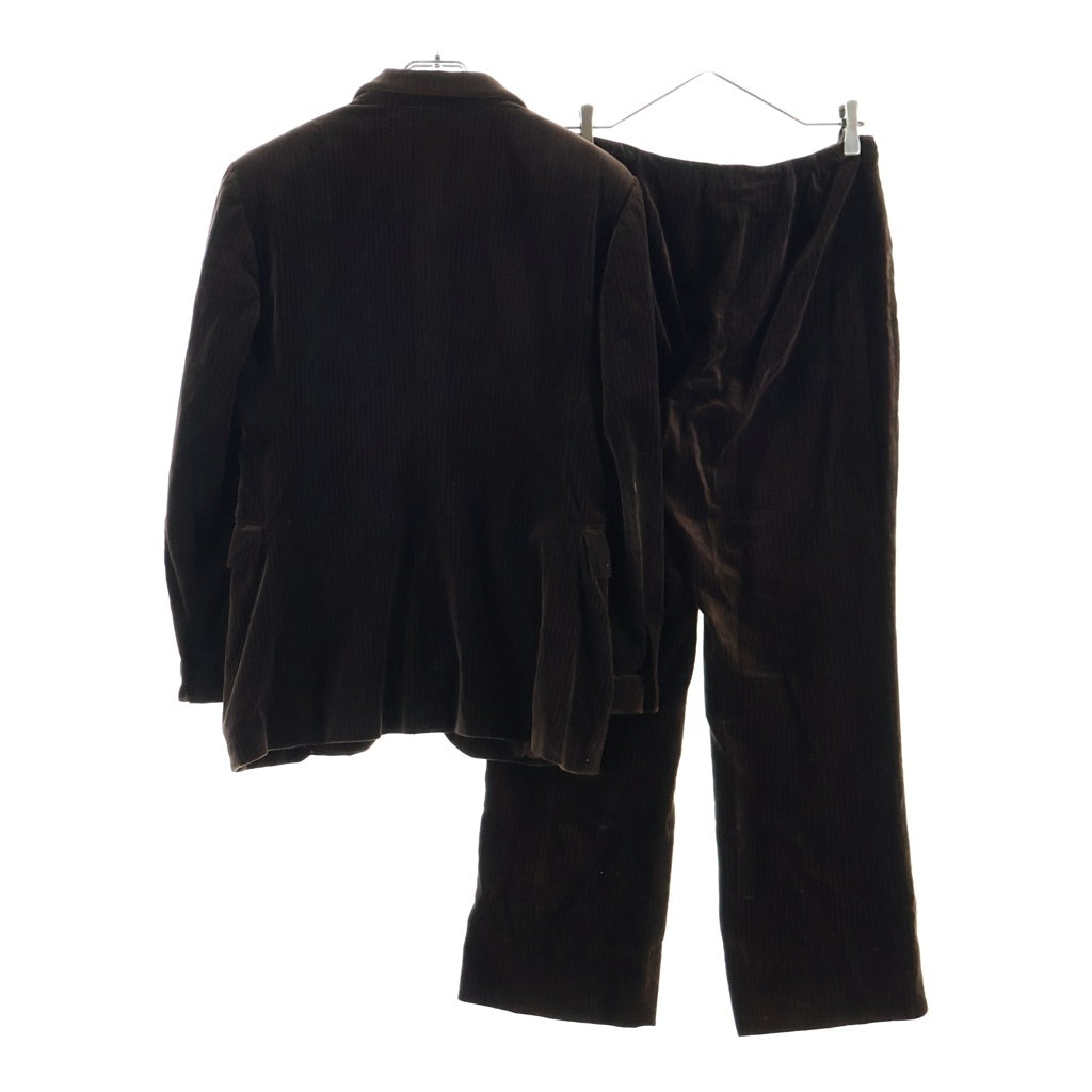 EMPORIO ARMANI(エンポリオアルマーニ) ■ストライプベロア セットアップ ジャケット パンツ ブラウン #38 レディース