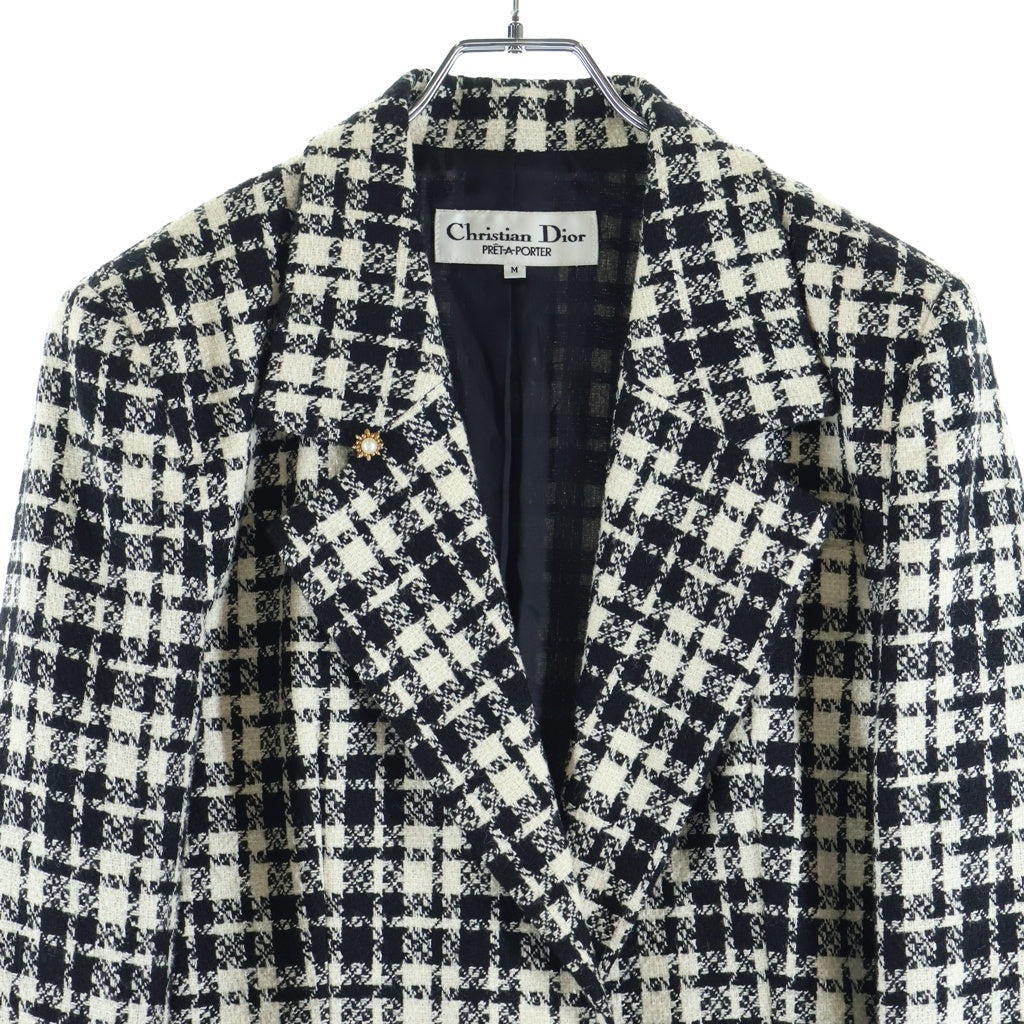 Christian Dior(クリスチャンディオール) ツイード1Bジャケット ブラック/ホワイト レディース
