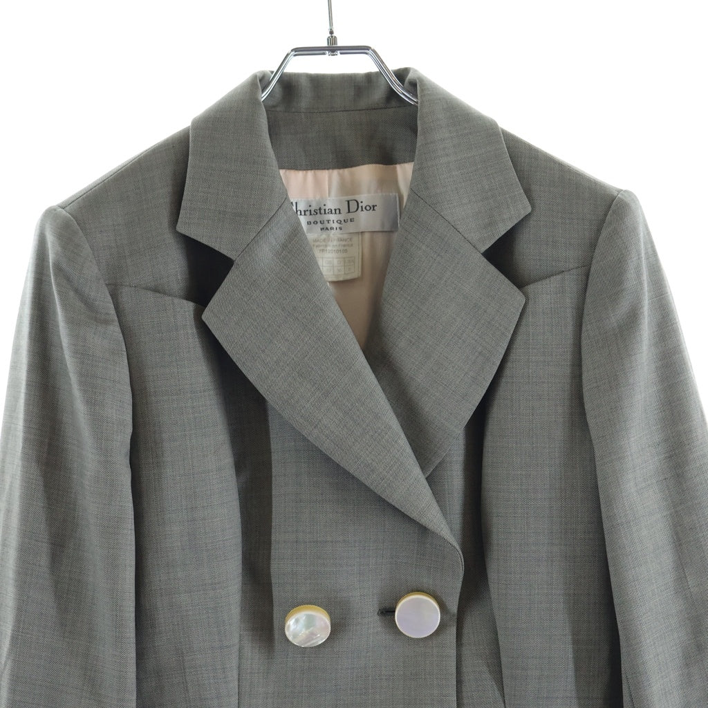 Christian Dior(クリスチャンディオール) ■シェルボタン ダブルブレストジャケット グレー #38 7P12010105 レディース