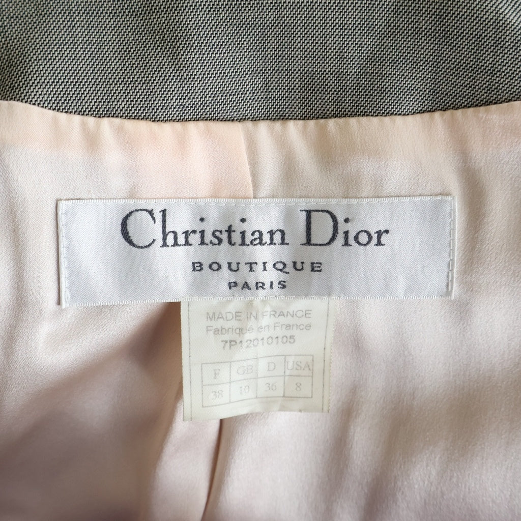 Christian Dior(クリスチャンディオール) ■シェルボタン ダブルブレストジャケット グレー #38 7P12010105 レディース